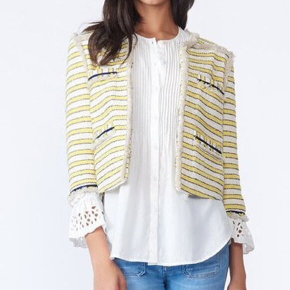 Veronica Beard Talie Jacket Tweed Blazer Off White Yellow. Size 8 - Picture 7 of 7